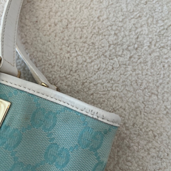 Gucci vintage GG canvas Bucket bag baby blue - Picture 6 of 16